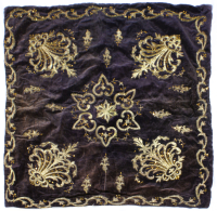 Ottoman embroidery on red velvet