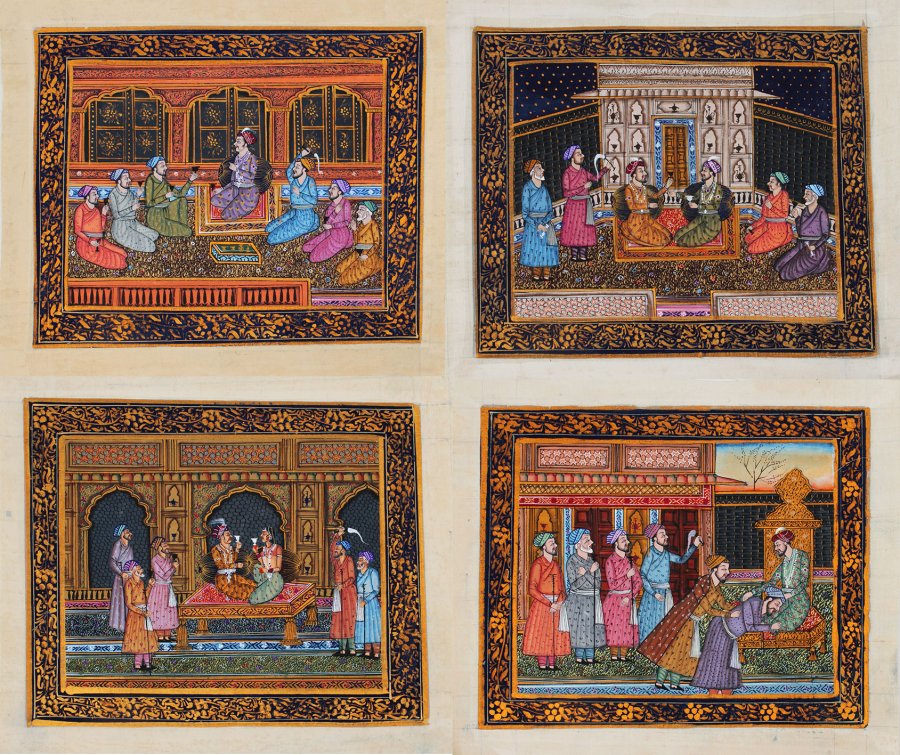 Four Indian or Persian paintings 