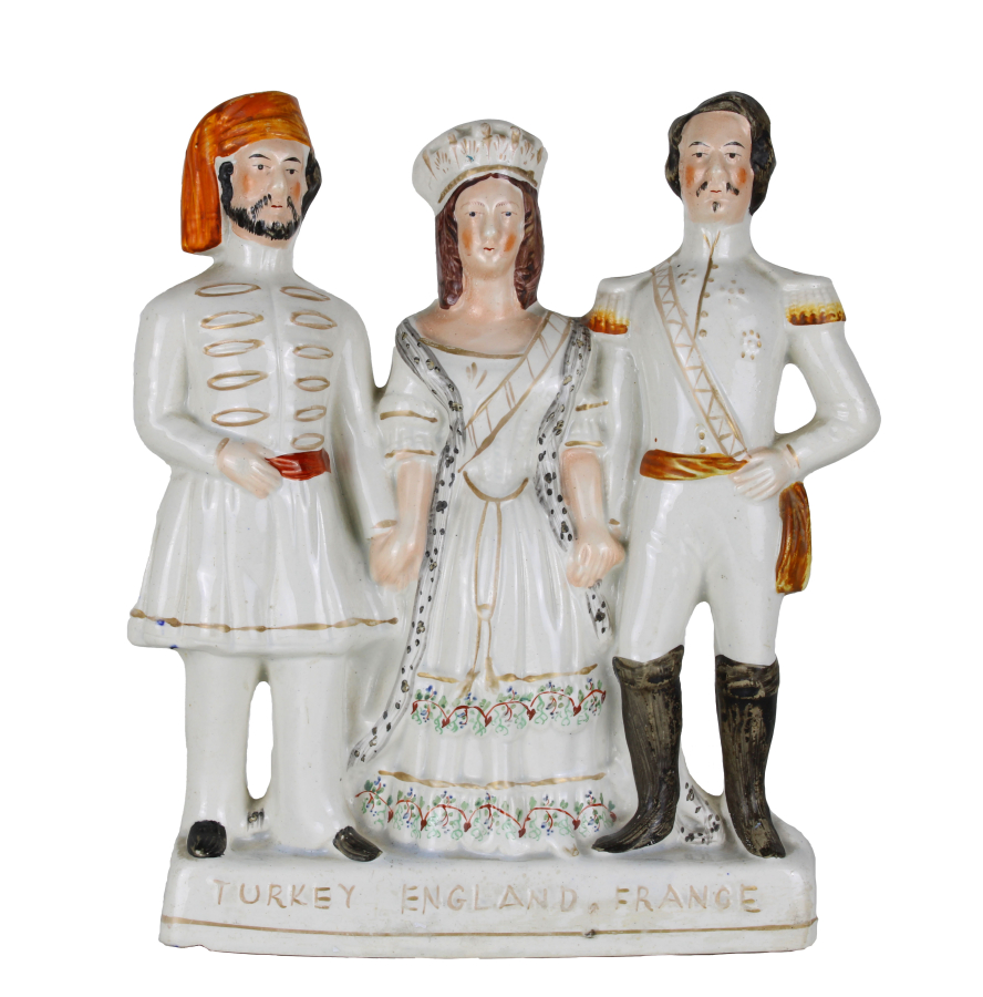 Porcelain statue commemorating a meeting between Turkey, France and England